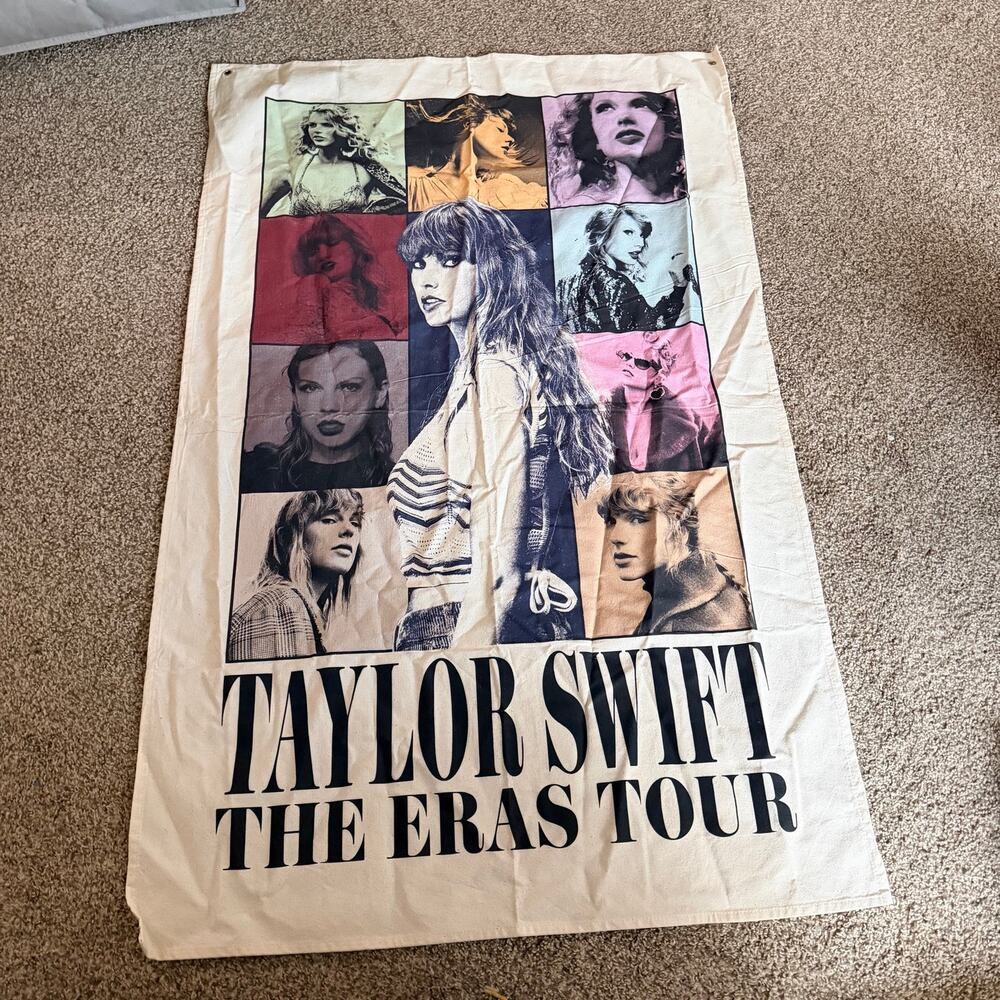 Taylor Swift The Eras Tour Canvas Tapestry Wall Hanging Official Merch 31"x48"